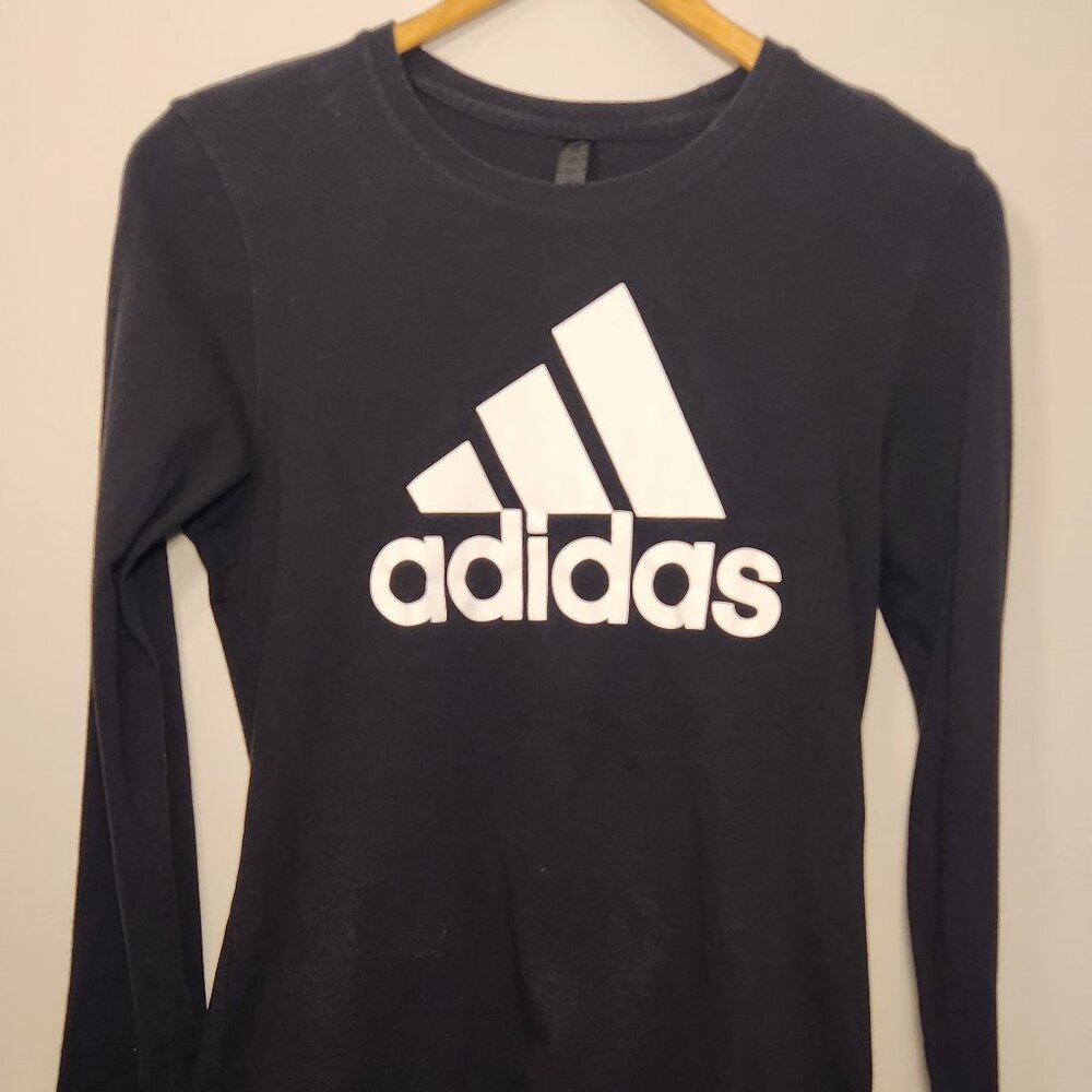 Black Adidas Long Sleeved Adult Small T-shirt